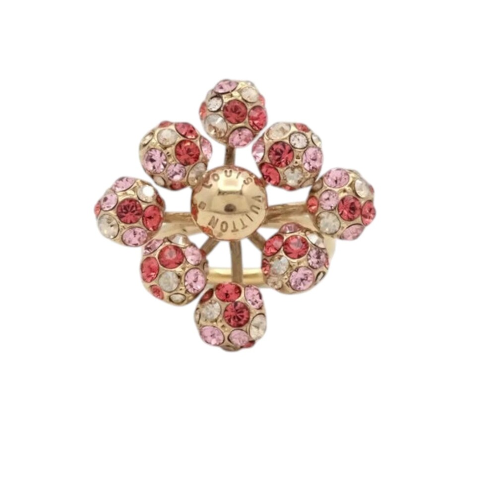 7215 - Louis Vuitton Crystal Ring - Size #12.5 - Ring Engraved"M", Actual Size #